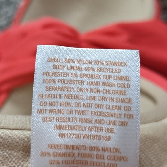 NWT Shade & Shore salmon one shoulder bikini top 34D - Picture 8 of 9